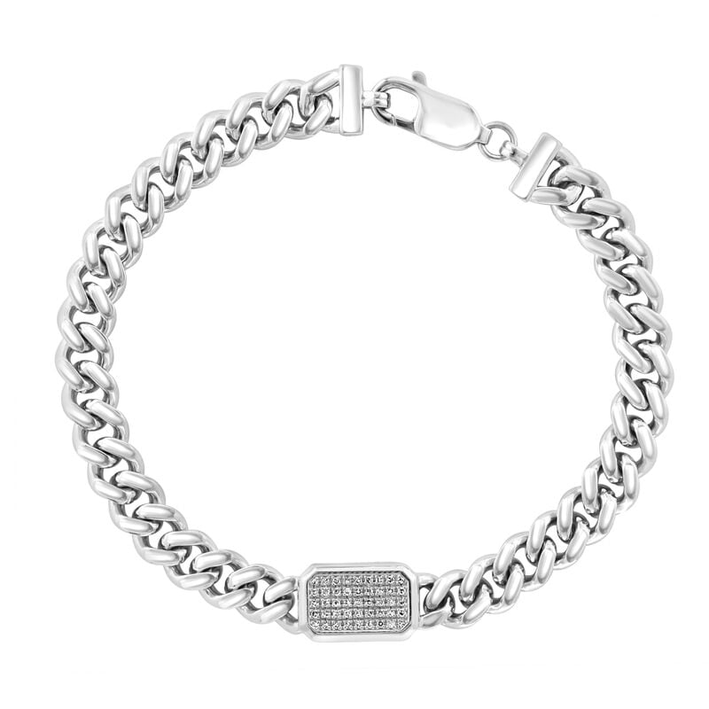 EFFY Men's Diamond Link Bracelet in Sterling Silver image number null